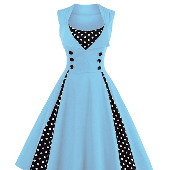 light blue rockabilly dress